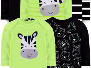 KIT BODY BEBÊ 5 PEÇAS RIBANA ZEBRA