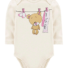 KIT BODY BEBÊ 5 PEÇAS SUEDINE URSO ORANGO